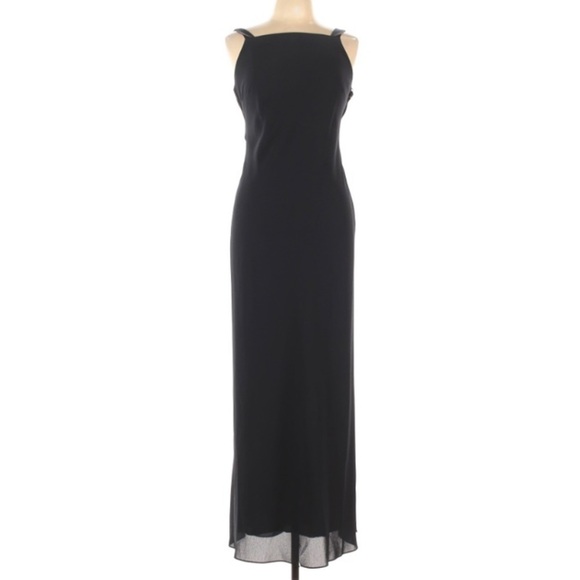 Vintage 95 Laundry Shelli Segal full length open back dress black size 10 - Picture 1 of 5